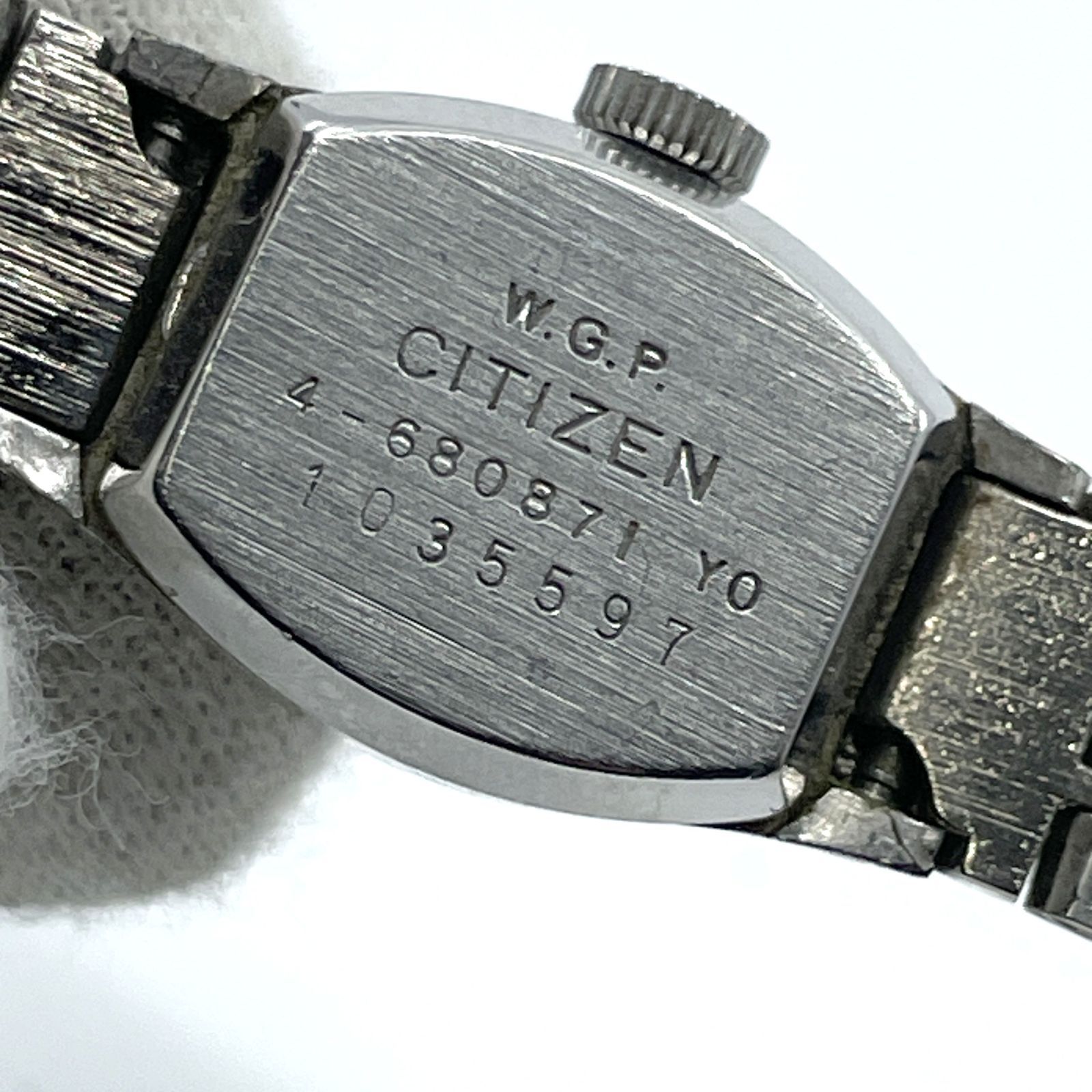 稼働品 CITIZEN シチズン 手巻き腕時計 レディース シルバー文字盤 