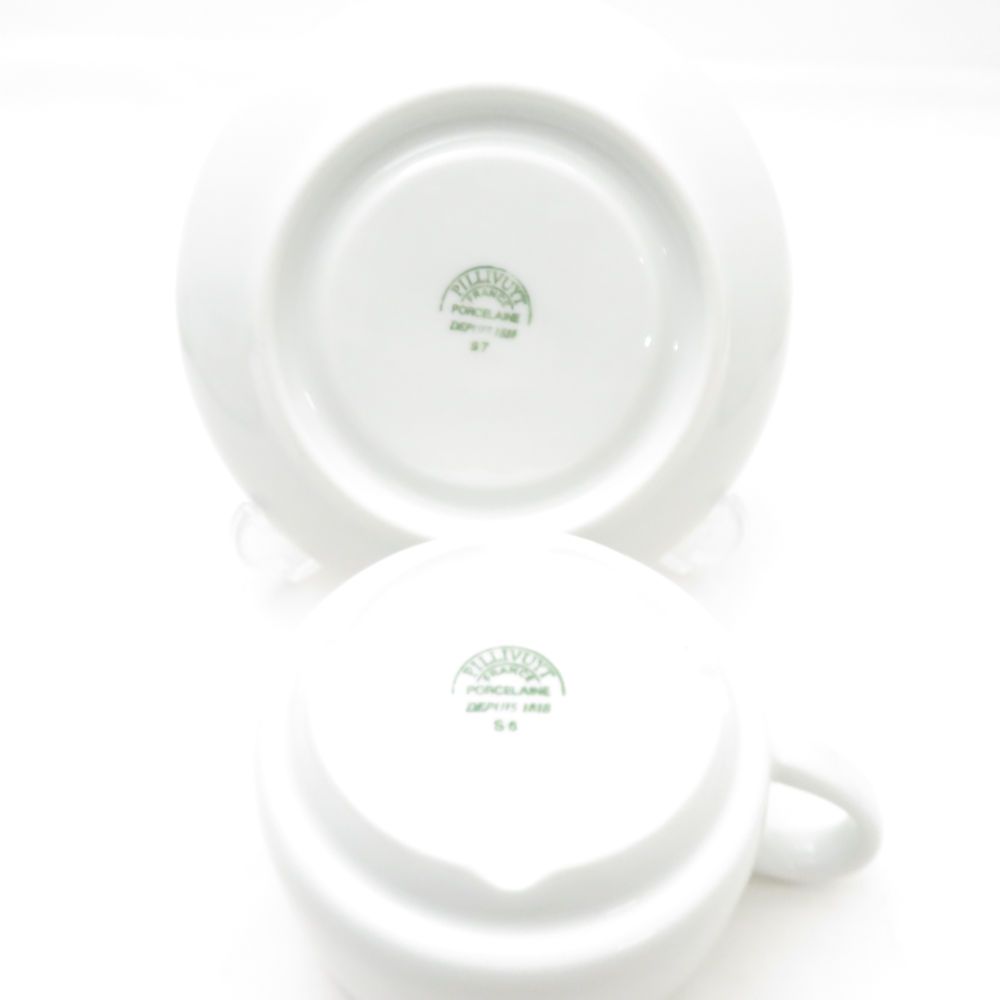 美品 PILLIVUYT ピリヴィッツ ティーカップ＆ソーサー 5客 セット