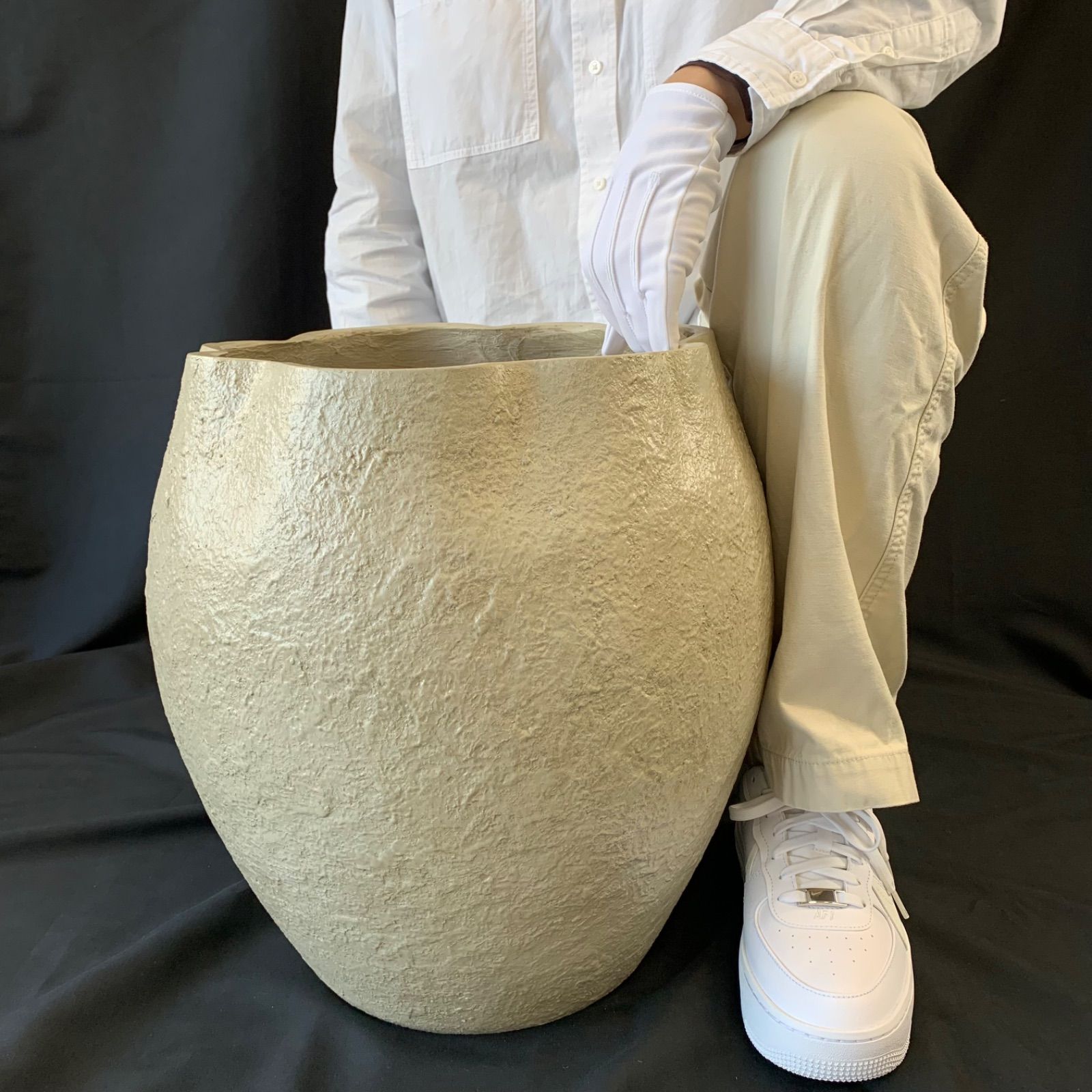 園芸用品 数量限定｜大型軽量植木鉢 オリジナルカラー【白潮
