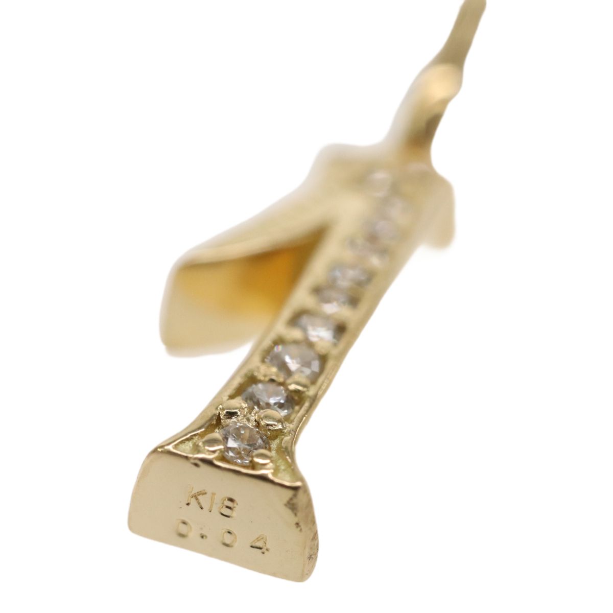K18YG 18金イエローゴールド ダイヤ0.04ct 「NO.1」 ペンダントトップ