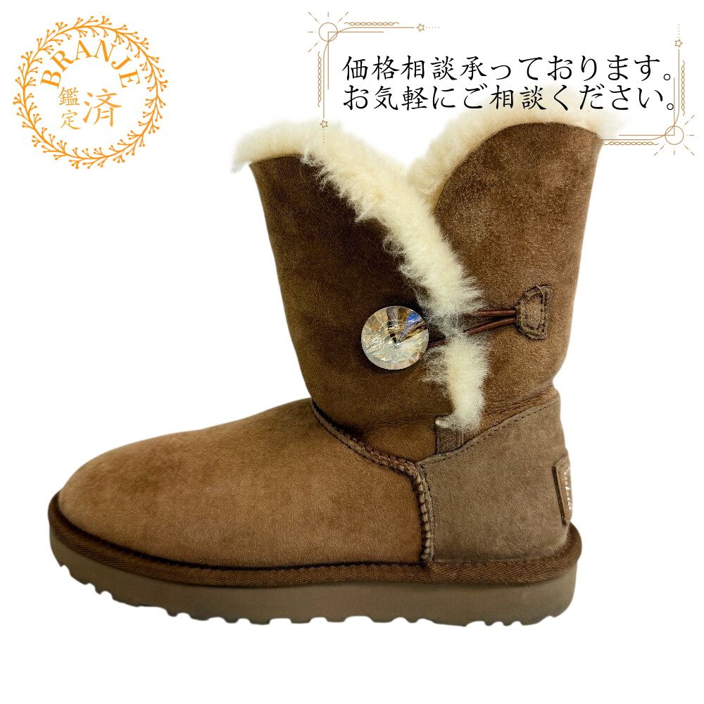 UGG アグ スワロフスキー ムートン ブーツ ブラウン レディース - メルカリ