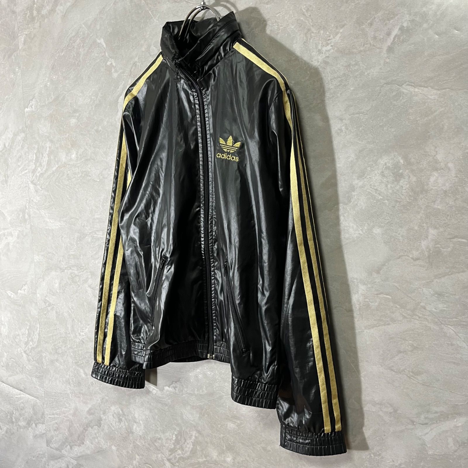 アディダス adidas トラック ジャケット ブラック × ゴールド ジャージ 