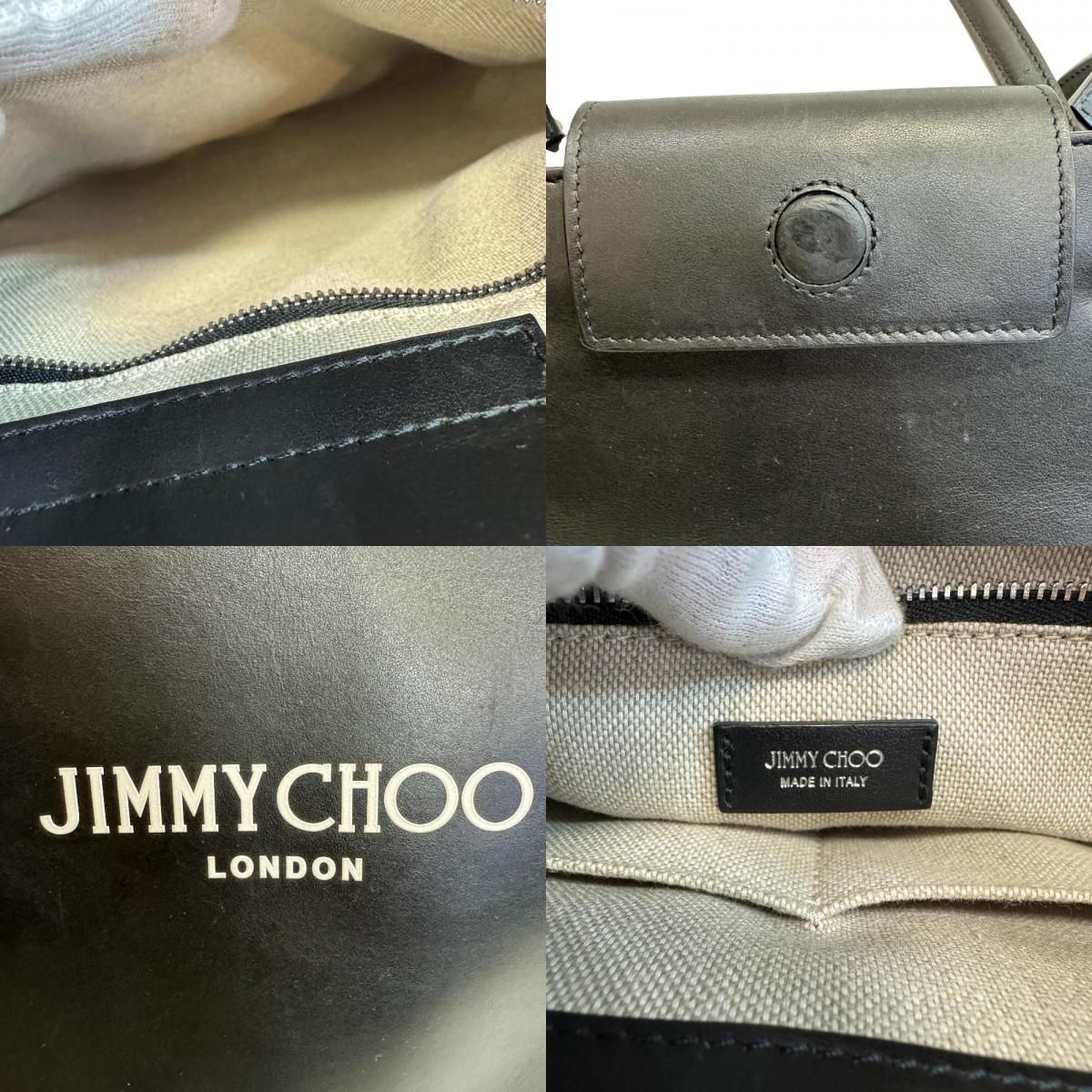 JIMMY CHOO ジミーチュウ エヌエス トート ロゴ レザー トートバッグ 