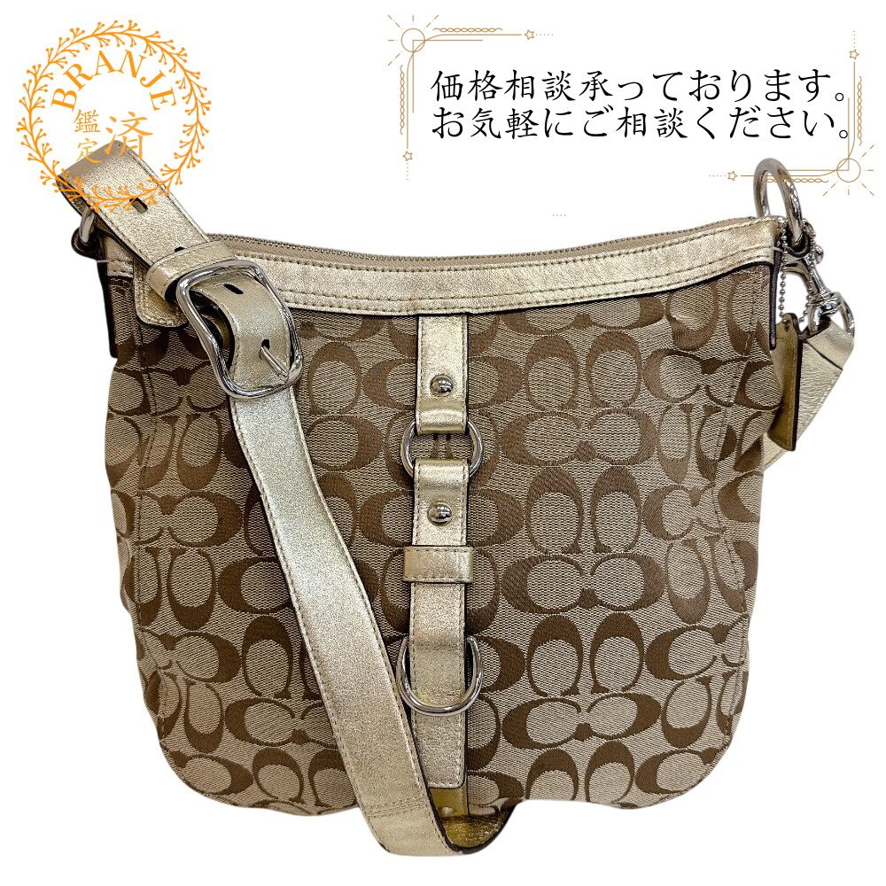 COACH コーチ F14446 シグネチャー キャンバス ショルダーバッグ 