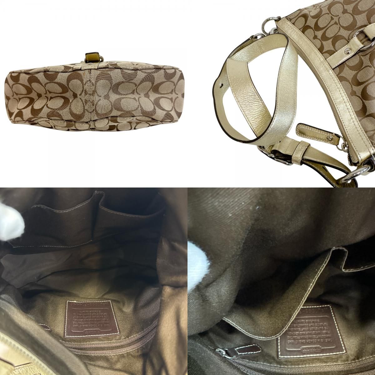 COACH コーチ F14446 シグネチャー キャンバス ショルダーバッグ 
