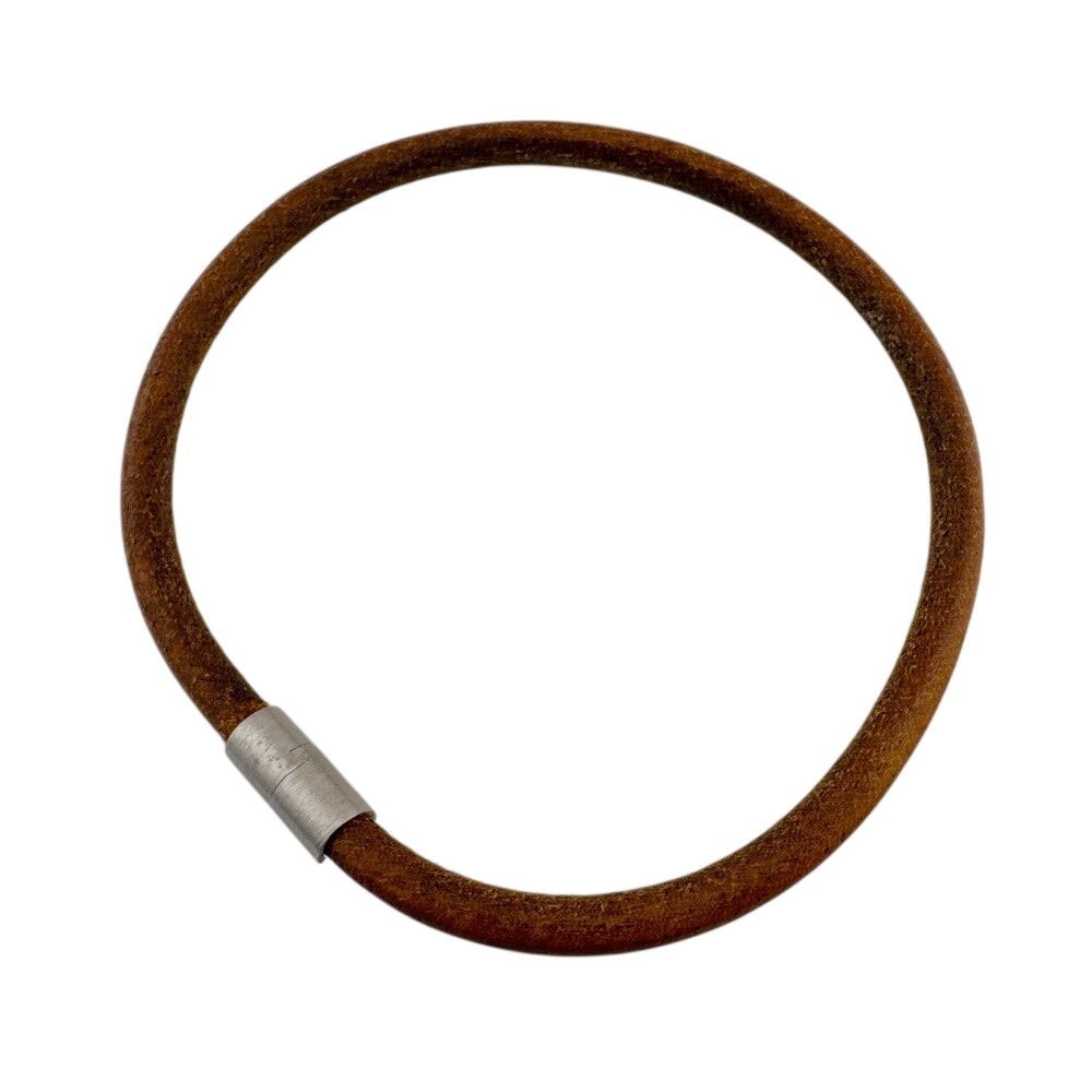 HERMES エルメス イオタ レザー チョーカー シルバー ユニセックス 