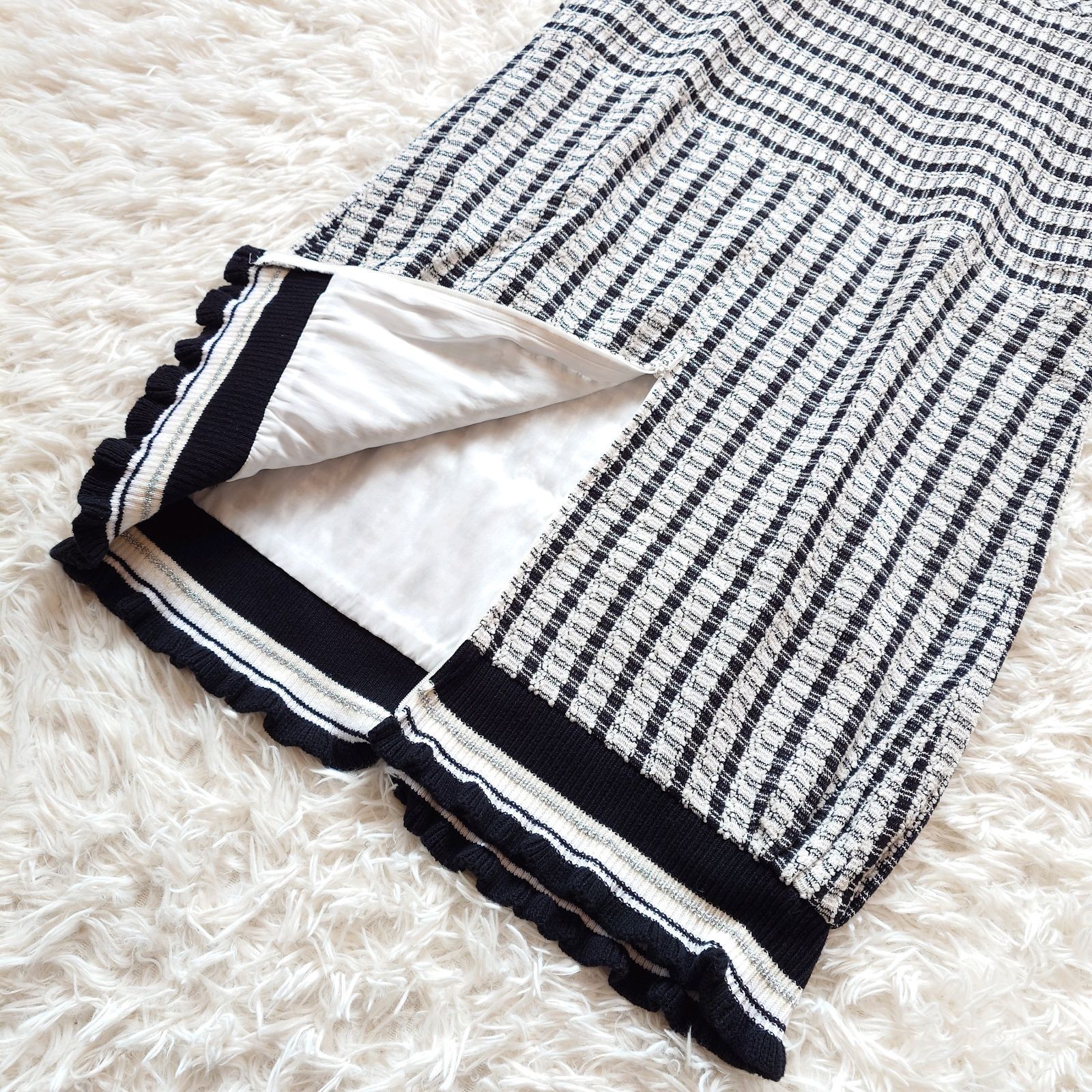 ♡ルネ サマーツイード TISSUE ワンピース♡ 極美品】Rene ルネ TISSUE社製 サマーツイードジャンパースカート