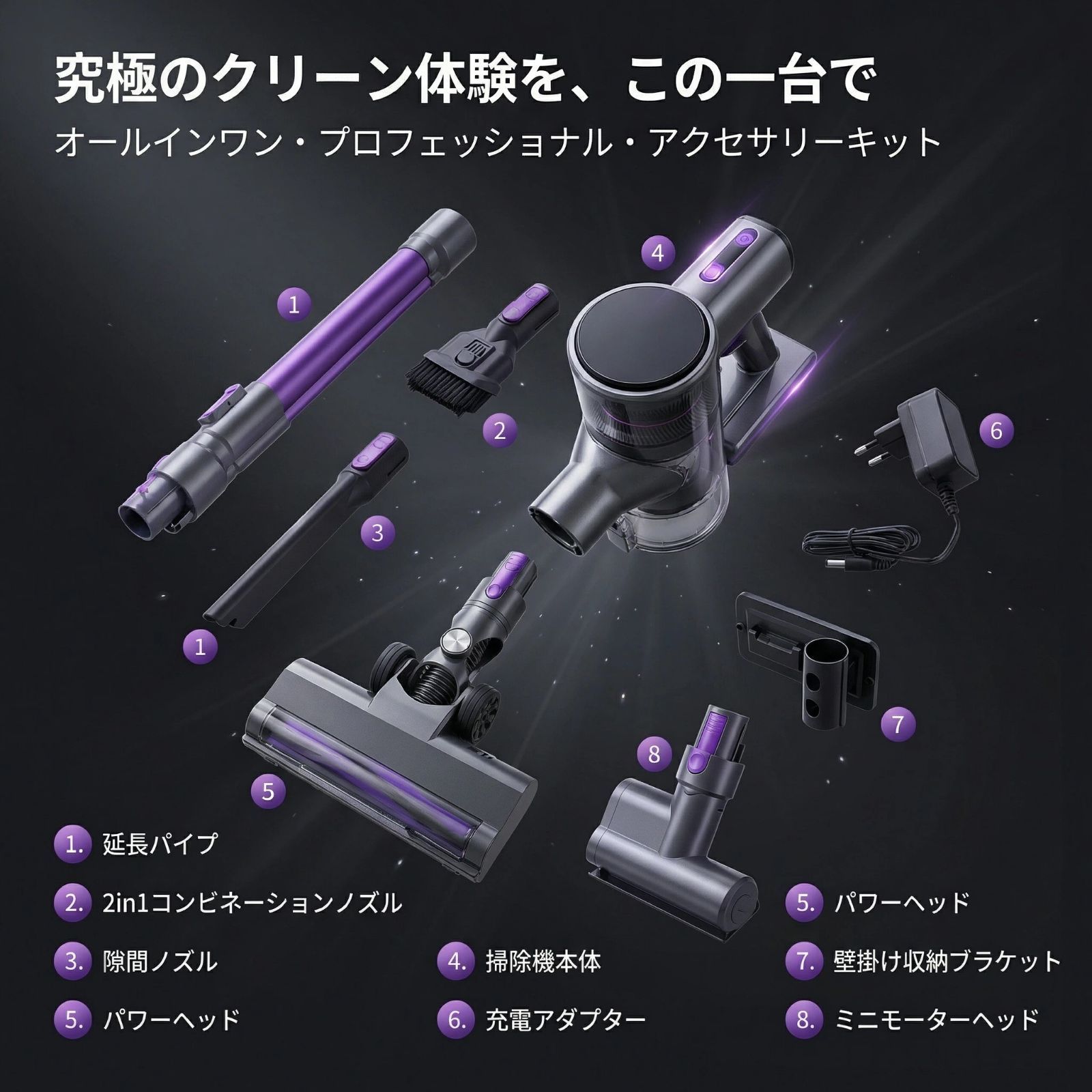掃除機 コードレス掃除機 強力吸引22000Pa スティック掃除機 軽量1.5kg 