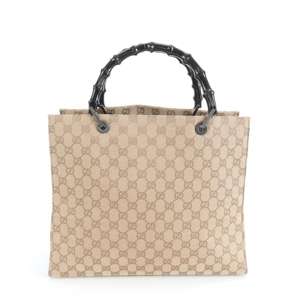 美品 グッチ GG キャンバス バンブー 002 1010 トート バッグ
