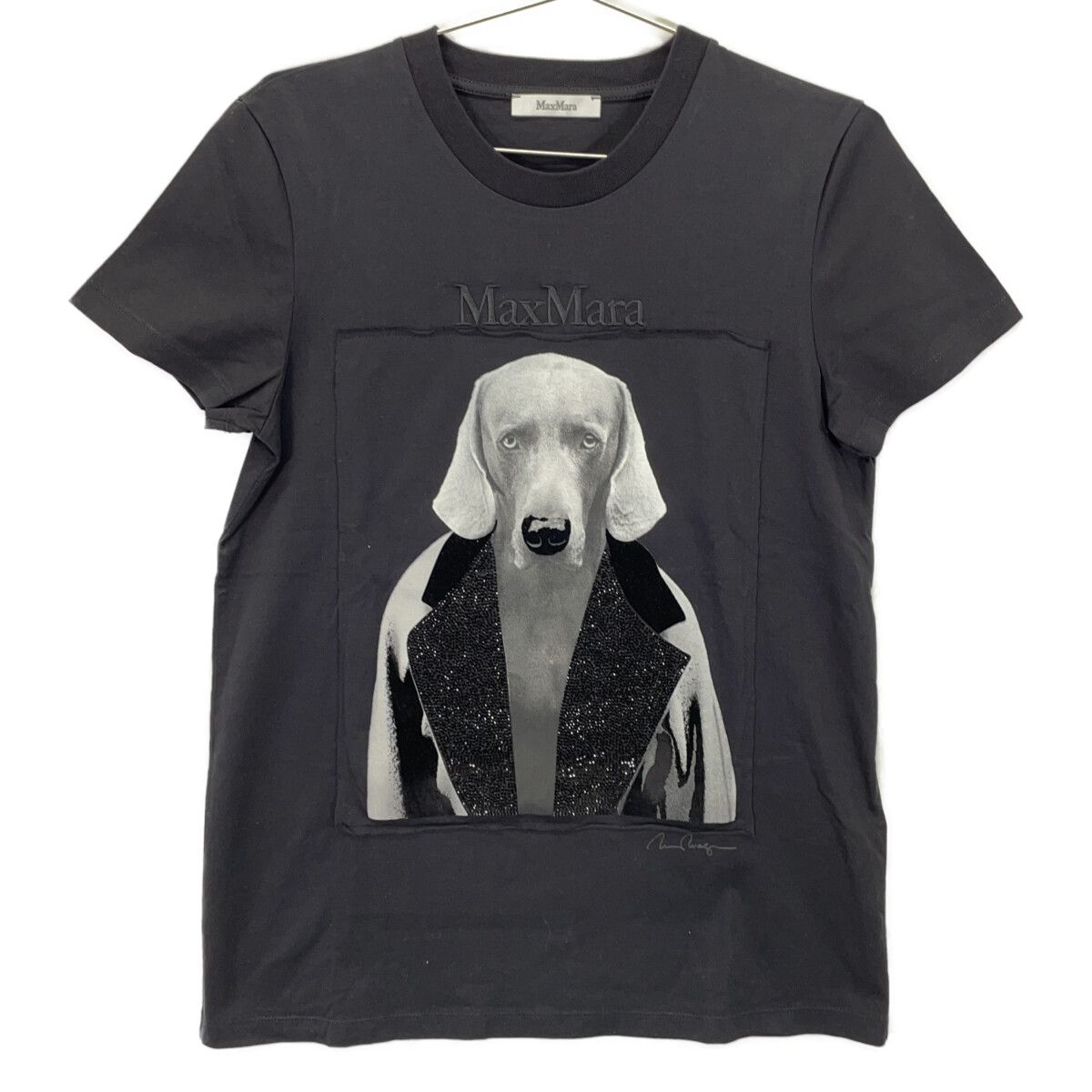 Max Mara マックスマーラ 19460323 6 50 ﾌﾞﾗｯｸ MM DOG Tｼｬﾂ S - メルカリ