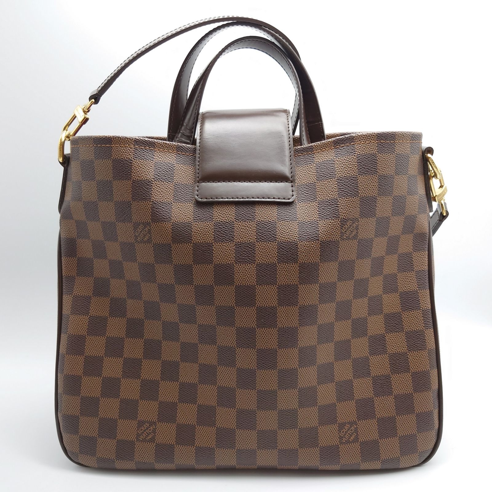 ルイヴィトン Louis Vuitton LV カバ・ローズベリー 2WAYバッグ ダミエ エベヌ ハンドバッグ ショルダー 肩掛け 斜め掛け 自立 華やか おしゃれ エレガント 機能的 上品 上質 高級感 ブラウン ゴールド レッド レザー N41177 レディース 【中古 B品】☆送料無料☆ 当店通常価格134800円 ルイヴィトン Louis Vuitton LV カバ・ローズベリー 2WAY ダミエ