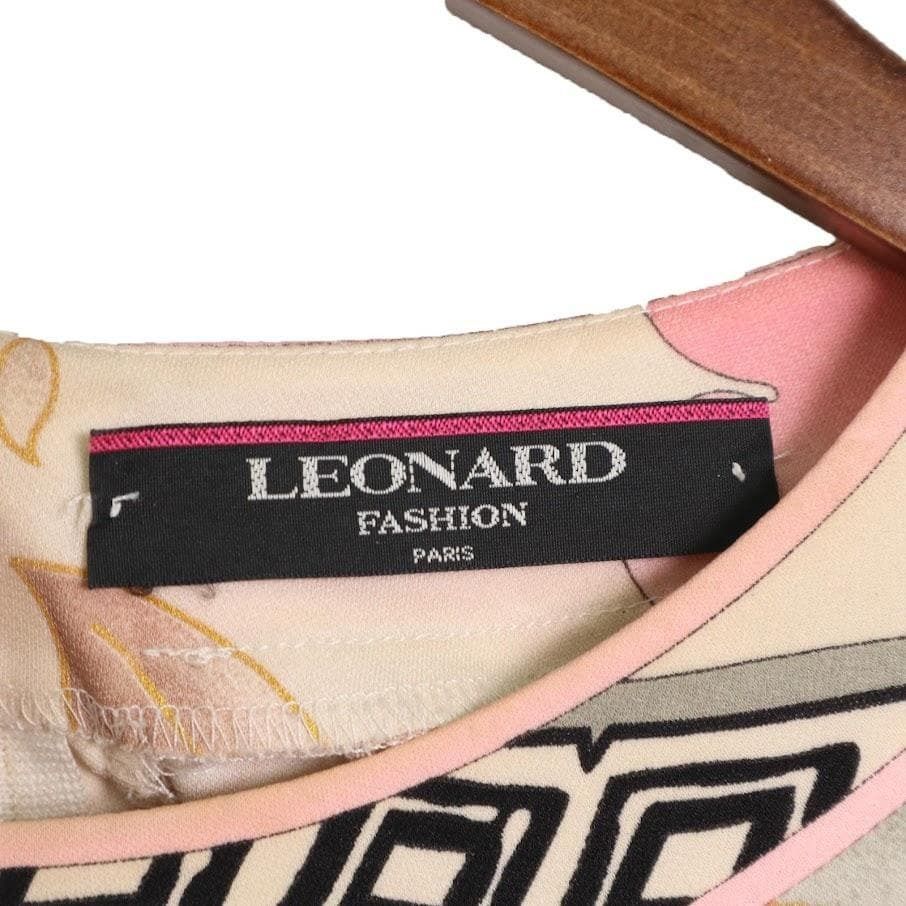 LEONARD レオナール 長袖 カットソー M トップス カンカン素材 花柄