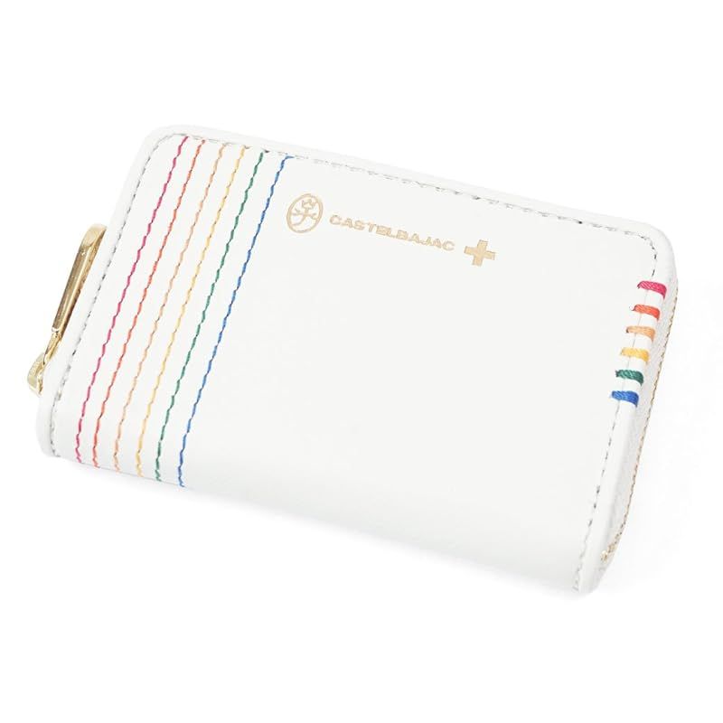 【新品】 [カステルバジャック] コインケース Sest ラウンドファスナー 小銭入れ キーチェーン パスケース ユニセックス メンズ レディース 27601 ホワイト シロ 1