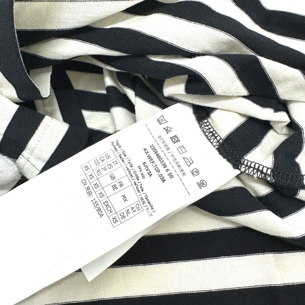 マックスマーラ MAX MARA ストライプ 2359460339 長袖 アパレル トップス  ロングＴシャツ コットン ブラック 新品同様 MAX MARA マックスマーラ ロングTシャツ ストライプ 2359460339