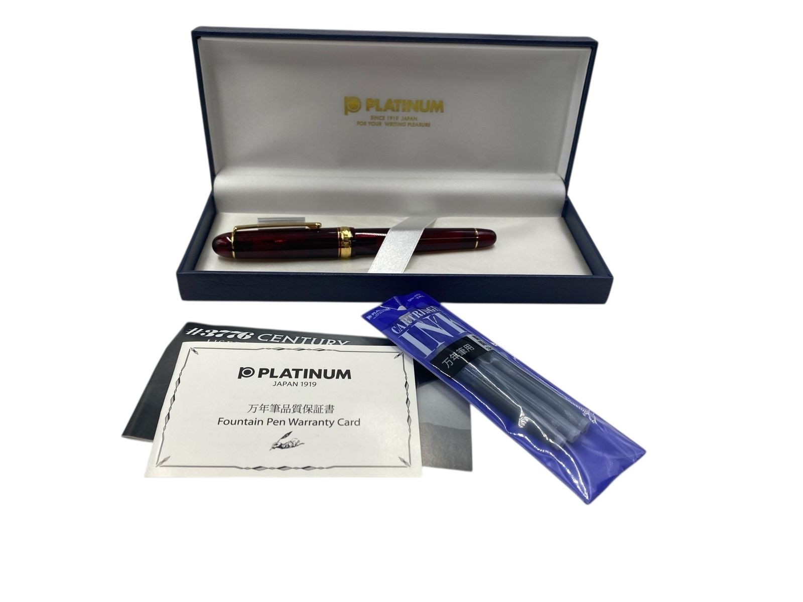 □極美品 プラチナ万年筆 #3776 センチュリー PNB-10000 ブルゴーニュ
