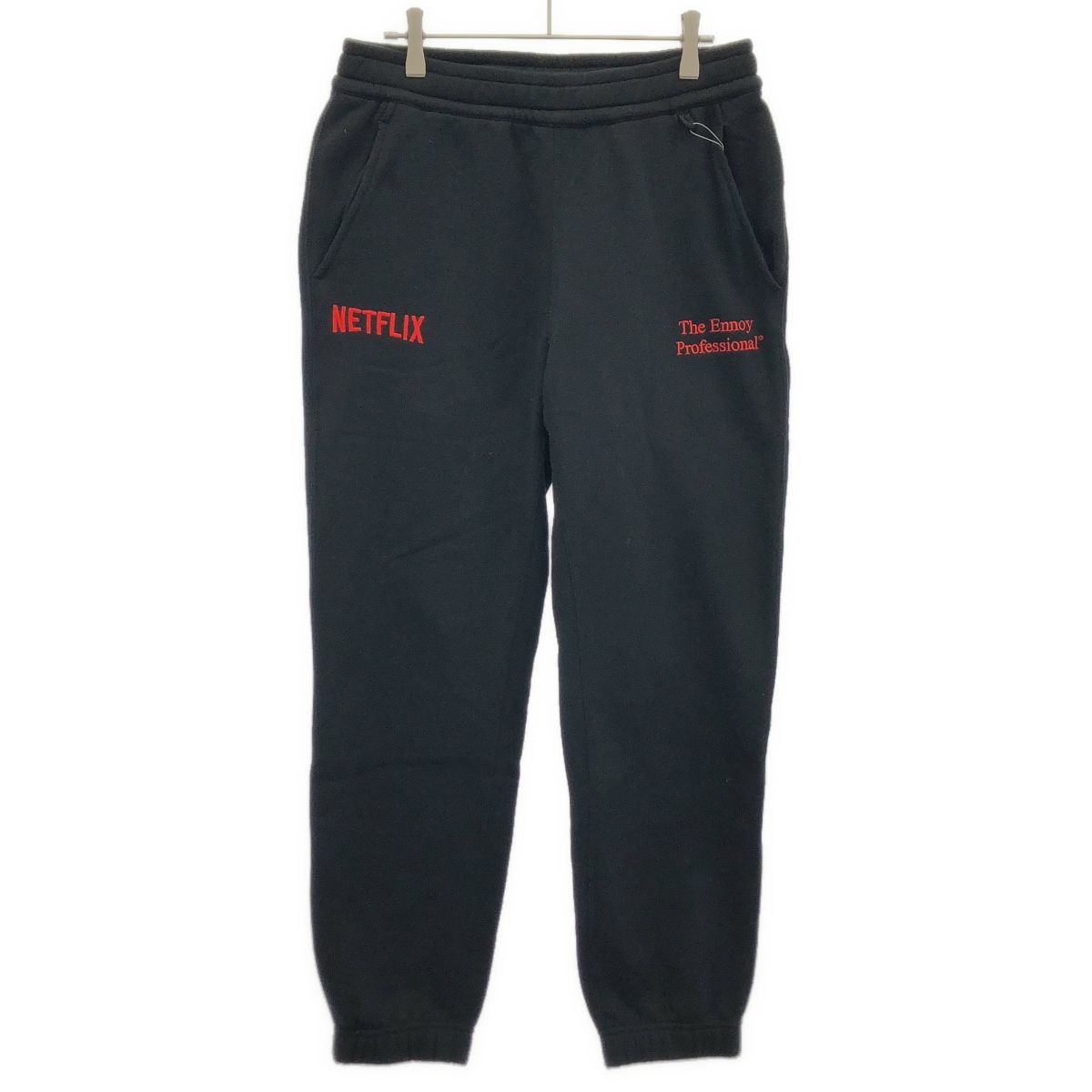 THE ENNOY PROFESSIONAL×Netflixスタイリスト私物 エンノイプロフェッショナル ロゴエンブロイダリースウェットパンツ A23BRENPT06NTL ブラック S THE ENNOY PROFESSIONAL×Netflixスタイリスト私物 エンノイ