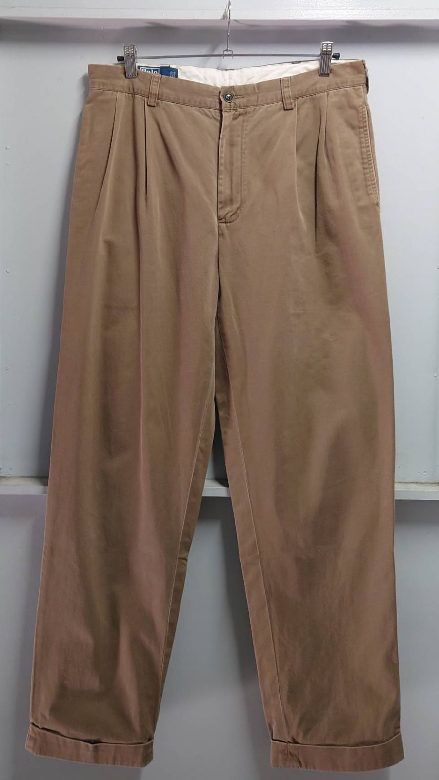 90's Polo by Ralph Lauren “HAMMOND PANT” Two-pleat chino pants W34