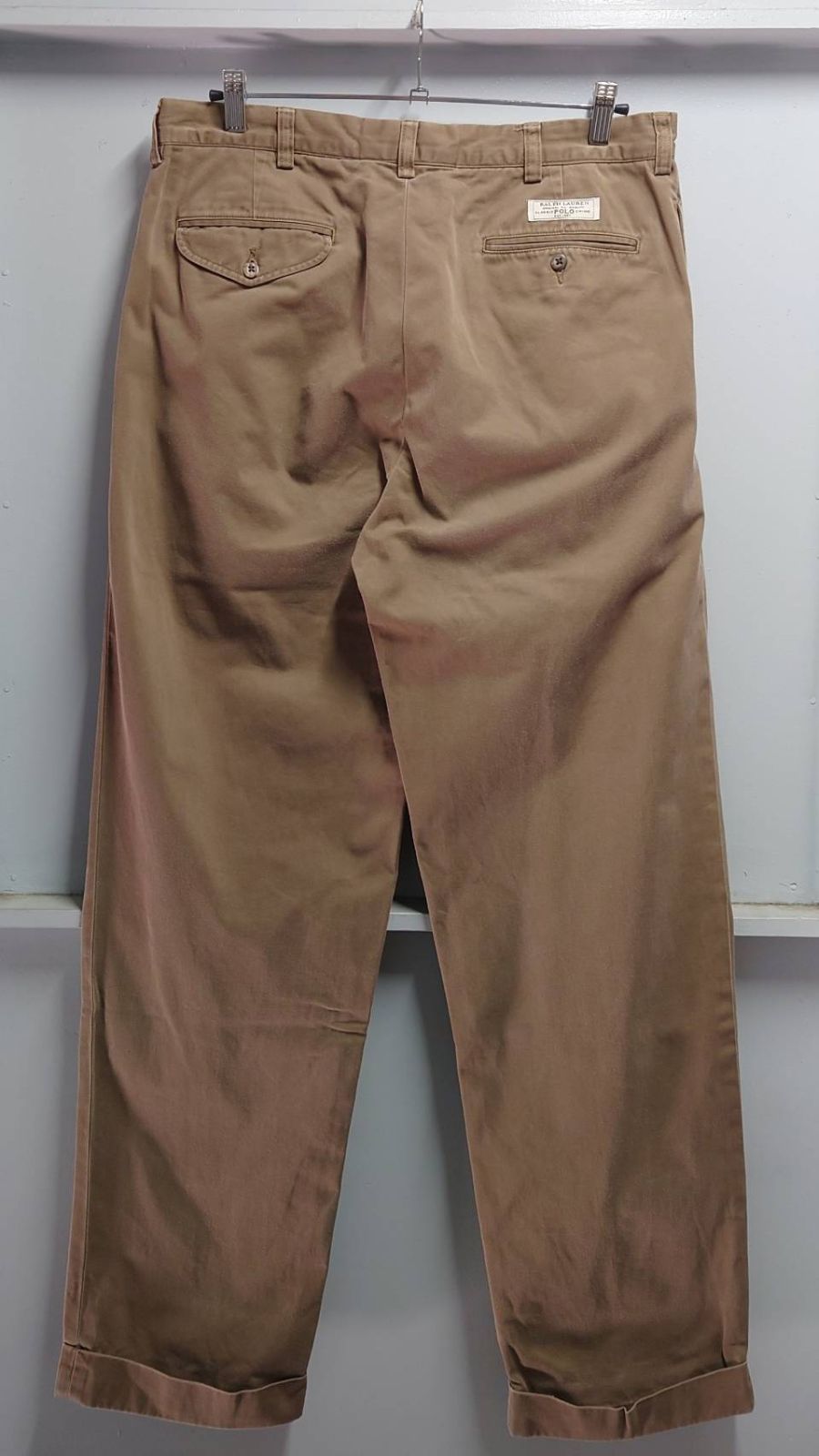 90's Polo by Ralph Lauren “HAMMOND PANT” Two-pleat chino pants W34