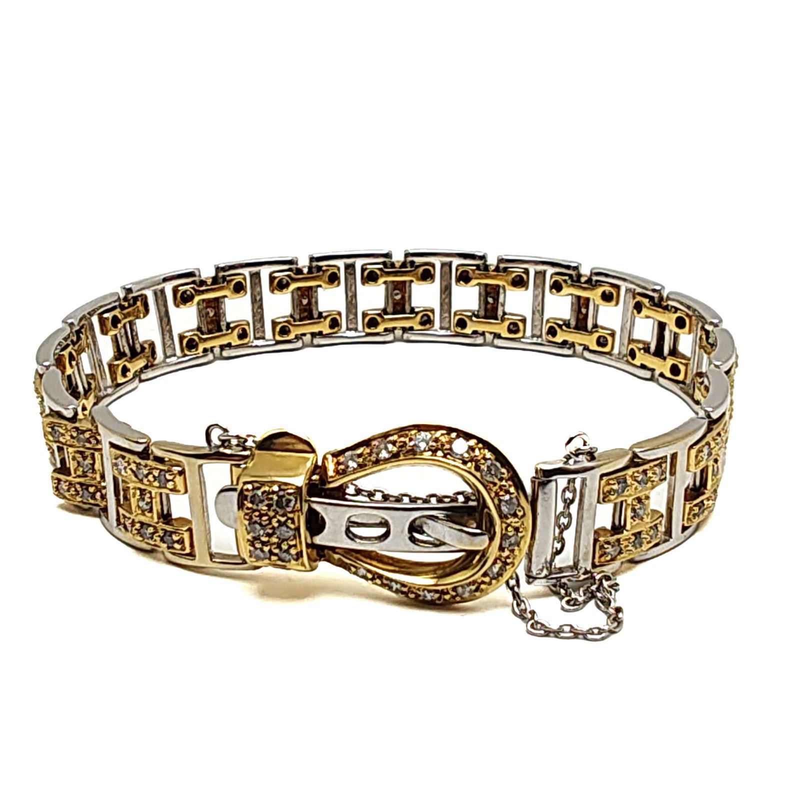 ブレスレット Hモチーフ/ベルトモチーフ K18 K18WG ダイヤモンド 1.05