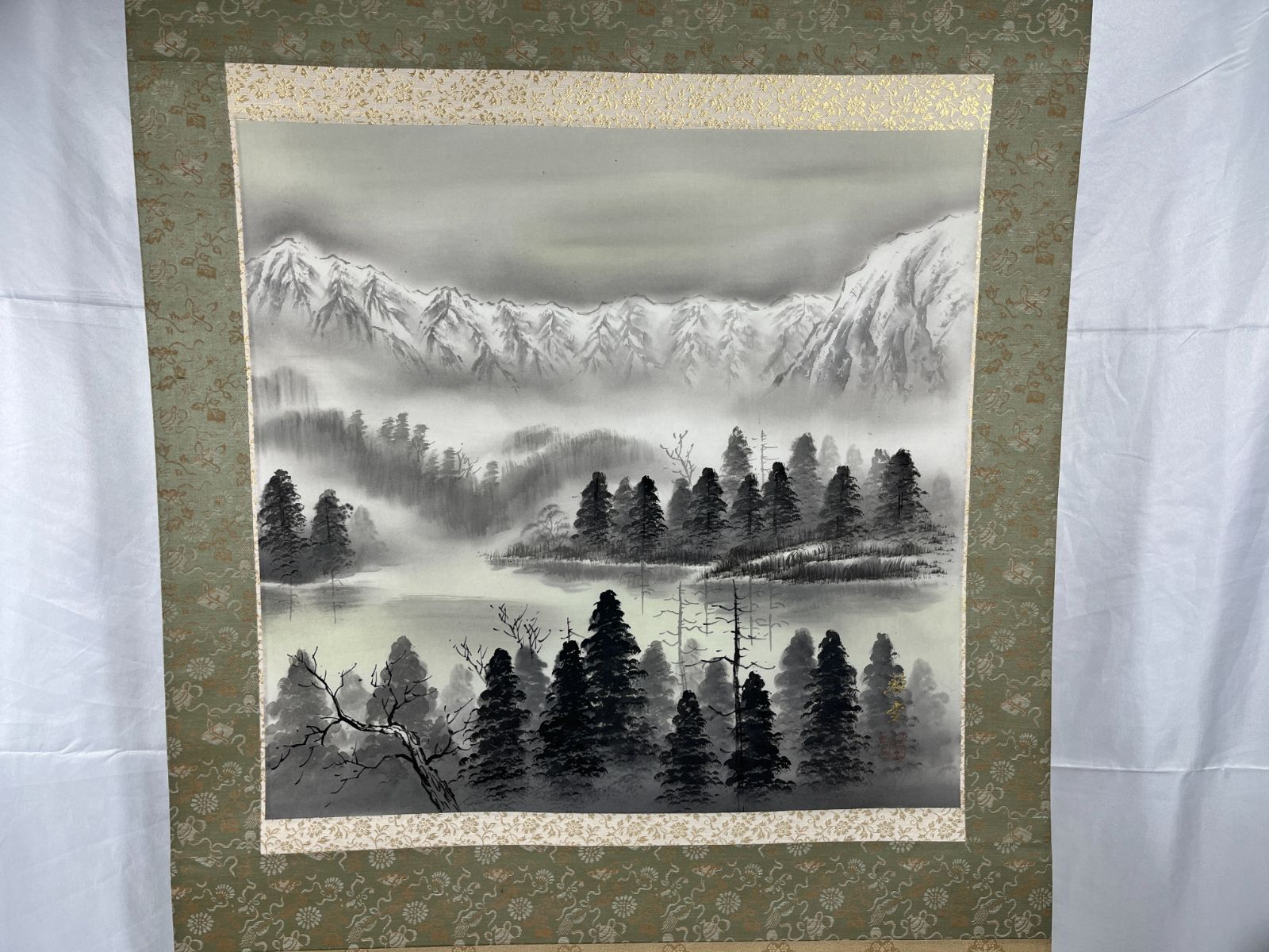 雅堂 山水 掛け軸 水墨画 床の間 芸術 日本画 絵 インテリア