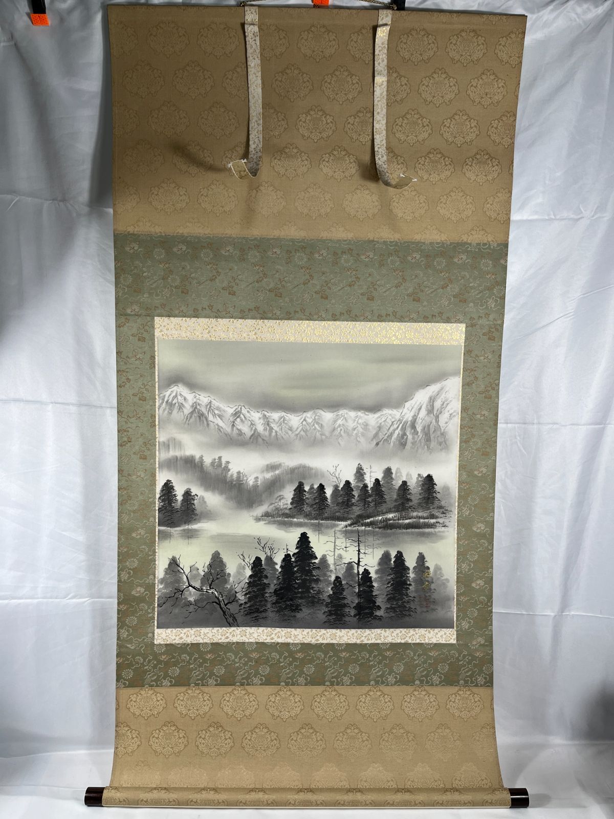 山水画 水墨画 掛け軸 和モダン 床の間 美術品 アンティーク ビンテージ 雅堂 山水 掛け軸 水墨画 床の間 芸術 日本画 絵 インテリア
