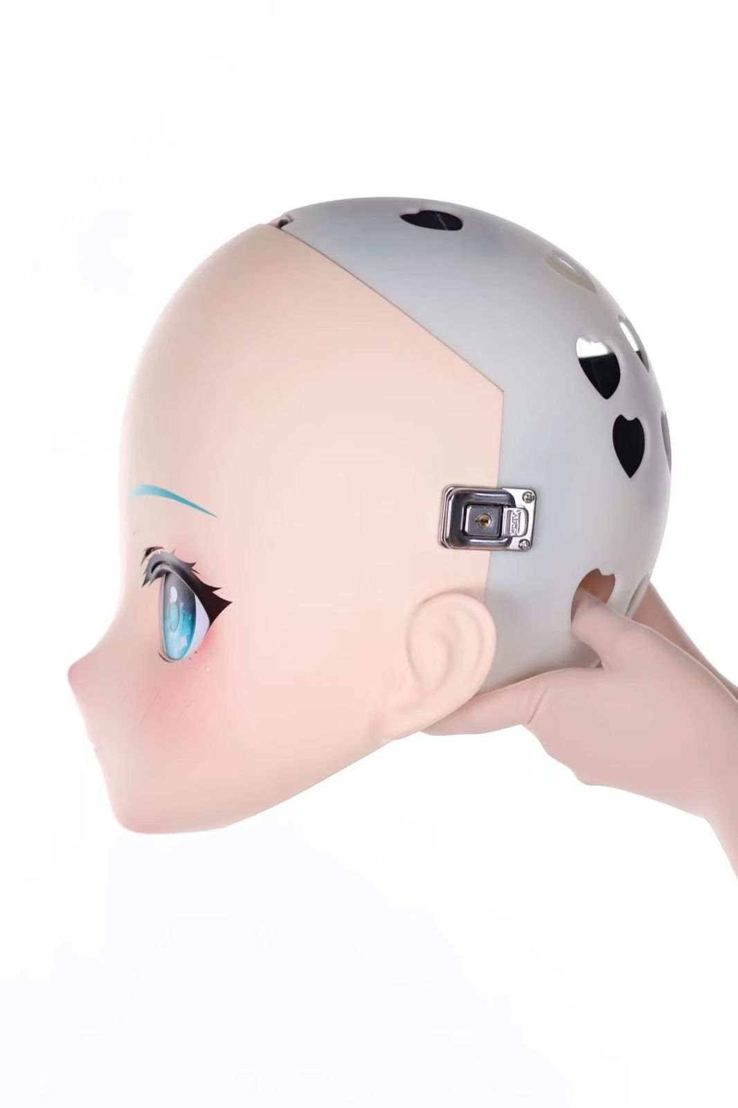 m*A様 初音ミク 着ぐるみ [鍵付き全頭面・美少女マスク・コスプレ・フィメール 新品 未使用【鍵付全頭面】ネコ ミク 着ぐるみ マスク 美少女 kigurumi