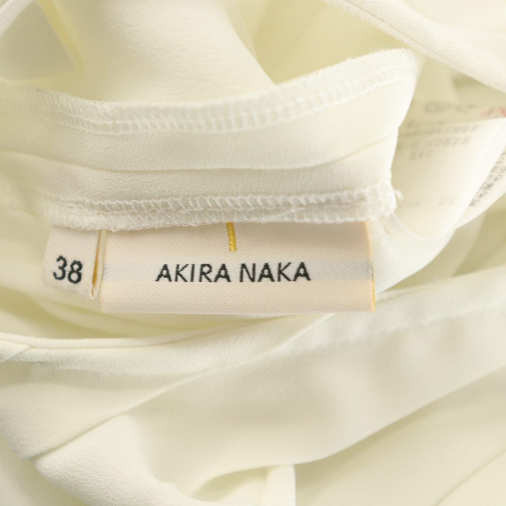 AKIRA NAKA プリーツブラウス　ホワイト　ノースリーブ AKIRANAKA - AKIRA NAKA プリーツブラウス ホワイト ノースリーブの