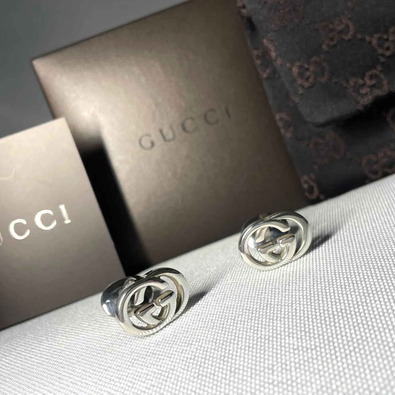 希少 GUCCI グッチ インターロッキングG GG ロゴデザイン スターリング