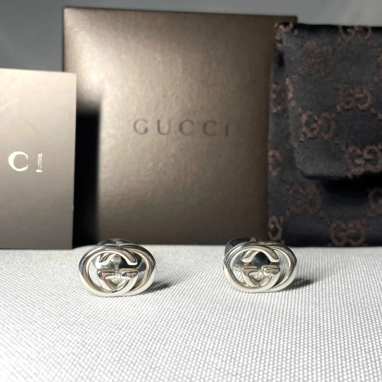 希少 GUCCI グッチ インターロッキングG GG ロゴデザイン スターリング