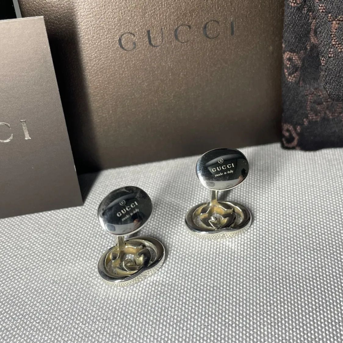 希少 GUCCI グッチ インターロッキングG GG ロゴデザイン スターリング