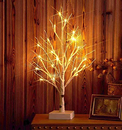 新品 Hairui 白樺 LED ブランチツリー イルミネーション 高さ45cm 24LED 枝 ツリー インテリア シラカバのライト 卓上 飾り 北欧 おしゃれ