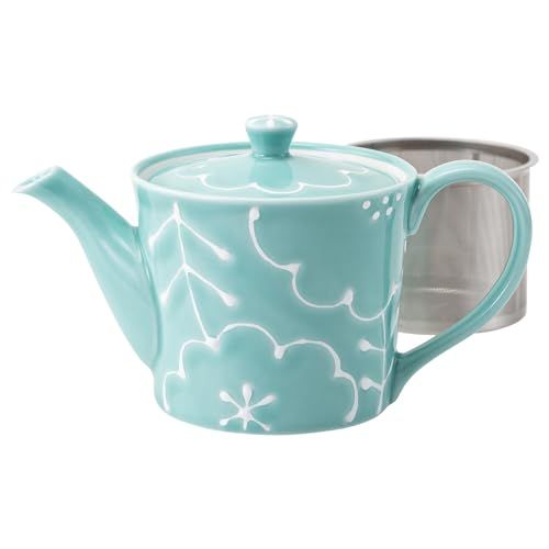 新品 波佐見焼 急須 ティーポット 容量約400ml SS(スーパーステンレス)茶こし付 マリア 水色 電子レンジ可 食洗器対応 24726
