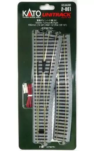 新品】鉄道模型 HOゲージ 電動ポイント6番 (右) 492mm R867-10゜