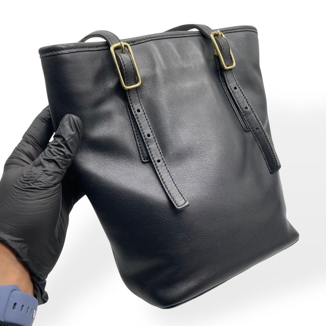 極美品 COACH オールドコーチ トートバッグ USA製 レザー ブラック