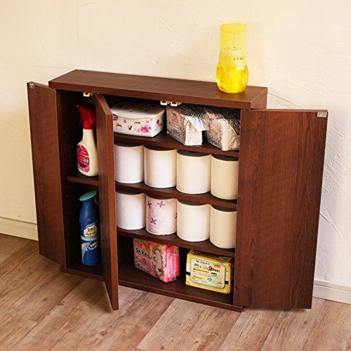 新品 シンプル トイレ収納ラック (幅 60cm) BR-3 (ブラウン)