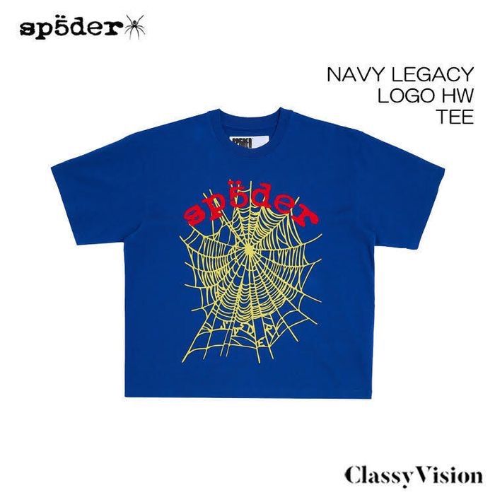 SP5DER スパイダー 【 LEGACY LOGO HW TEE 半袖Tシャツ 】【ネイビー 