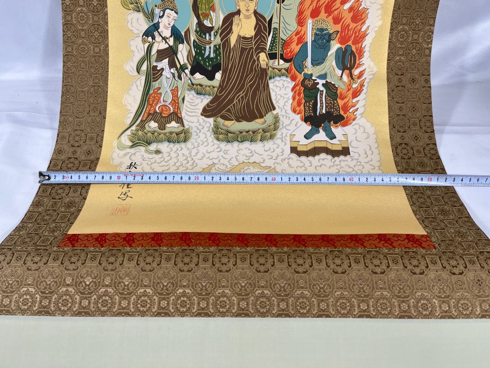 十三佛 江城秋山 掛軸　頼山陽五律詩　江城　骨董品　古美術　美術品　レトロ　床間　インテリア 並仕立 芸術 床の間 仏事 仏間 仏 法要 掛け軸 尺五立 書