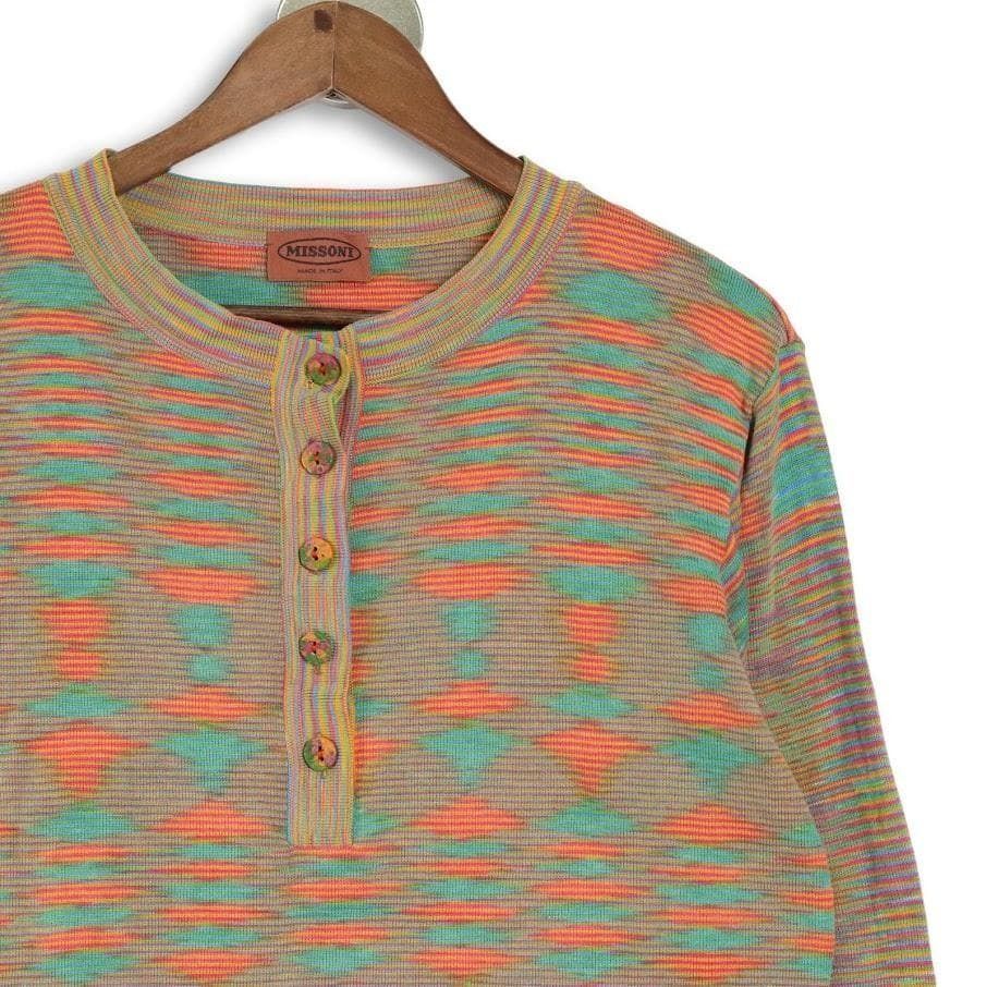 定番】MISSONI ミッソーニ マルチカラー コットン ニット セーター L 