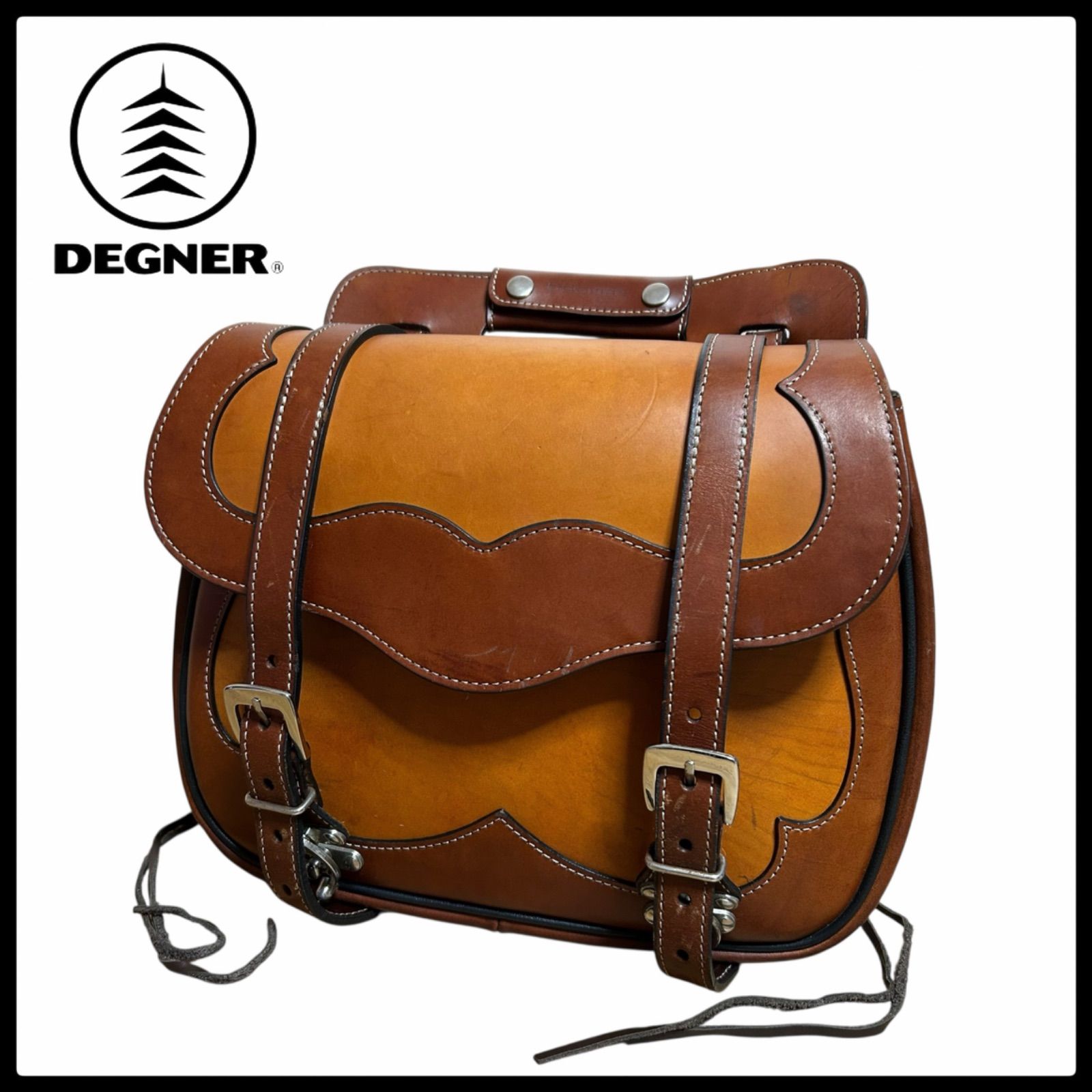 DEGNER 本革サドルバッグ デグナー 極厚牛革 エイジング ミドルサイズ 