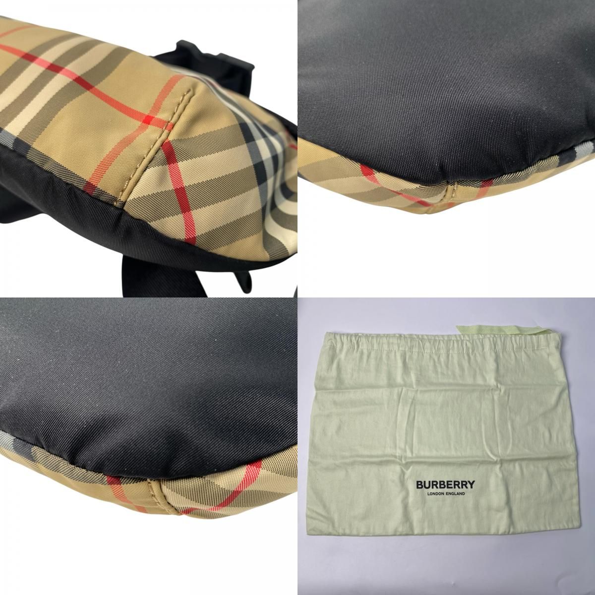 美品 バーバリー Burberry ノバチェック ボディバッグ 斜めがけ クロス 