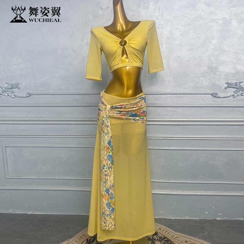 新品 未使用 ダンス衣装 ベリーダンス衣装 レディース オリエンタルダンス 社交ダンス ラテンダンス ダンス練習着 レッスンウェア ステージ衣装 発表会 舞台衣装 ショーダンス セットアップ ロングスカート WZY219