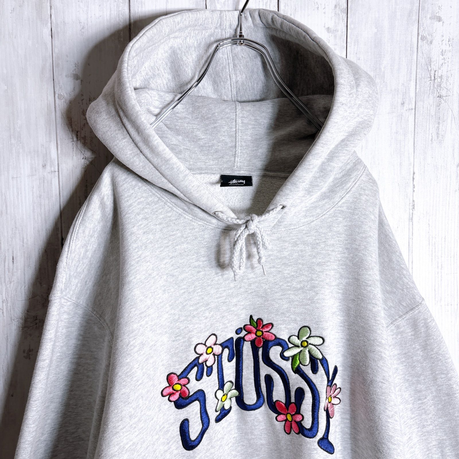 メンズ 【国内正規品】STUSSY ステューシー フローラル アーチ グレー 