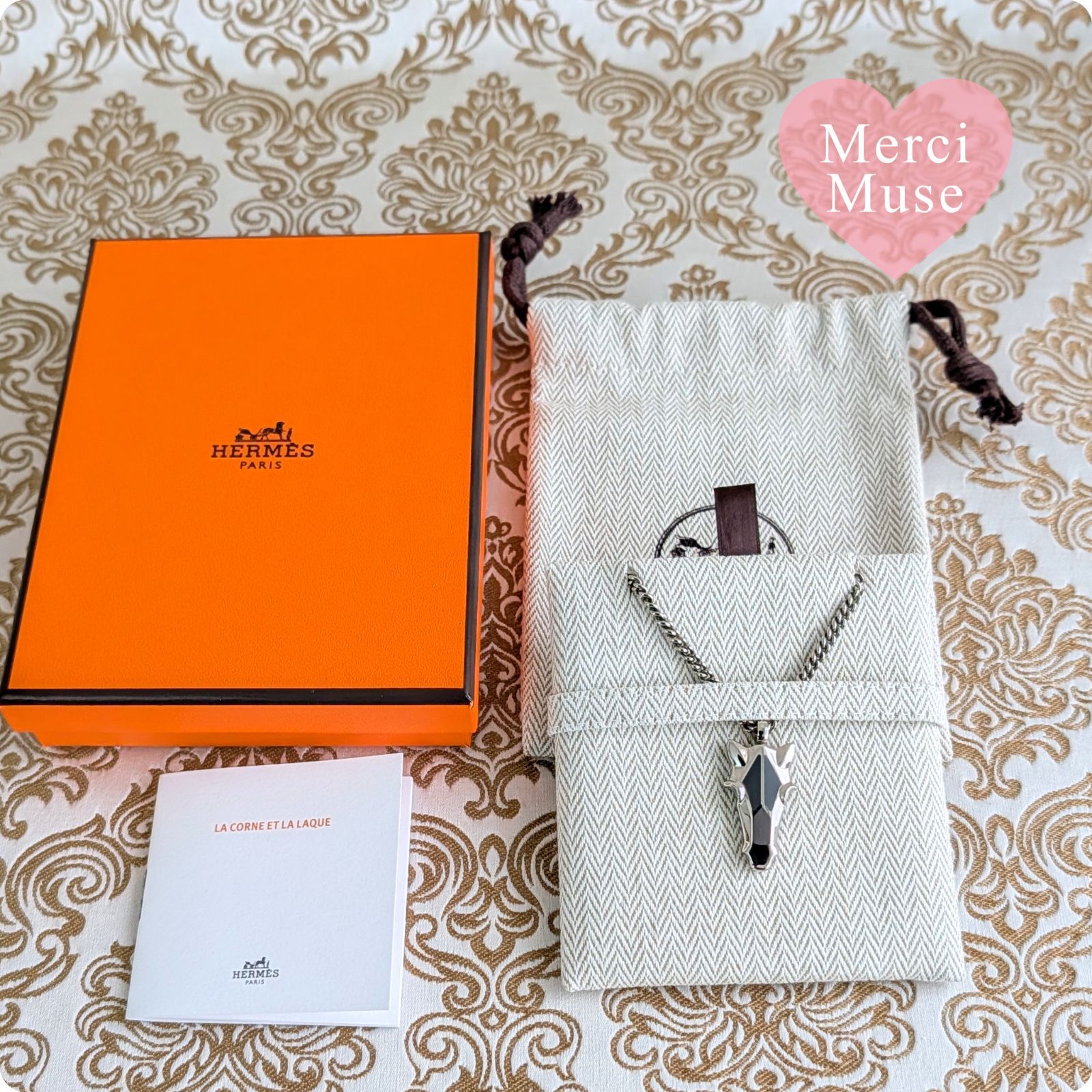 ❤お得なお品❤デストリエネックレス ノワールxシルバー金具 男女兼用 