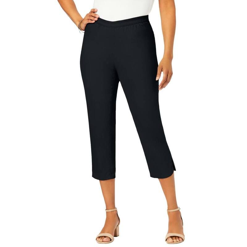 ジェシカロンドン レディース ボトムス デニムパンツ プラスサイズ Jessica London Womens Plusize Stretch Denim Crop Jeggings Black ブラック