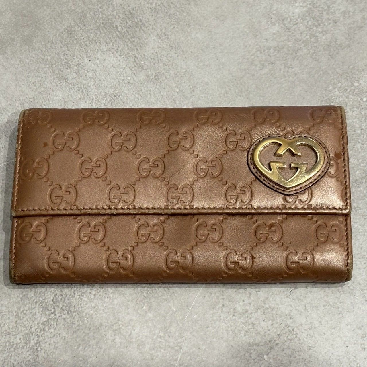 GUCCI グッチ シマ GG ハート インターロッキングG 長財布 二つ折り