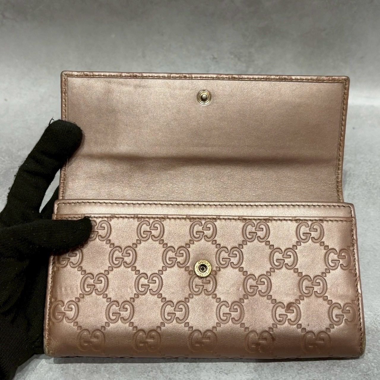 GUCCI グッチ シマ GG ハート インターロッキングG 長財布 二つ折り