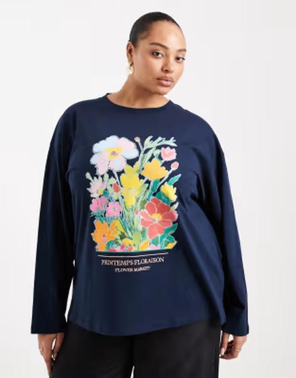 エイソス レディース トップス Tシャツ フラワー柄 フラワー