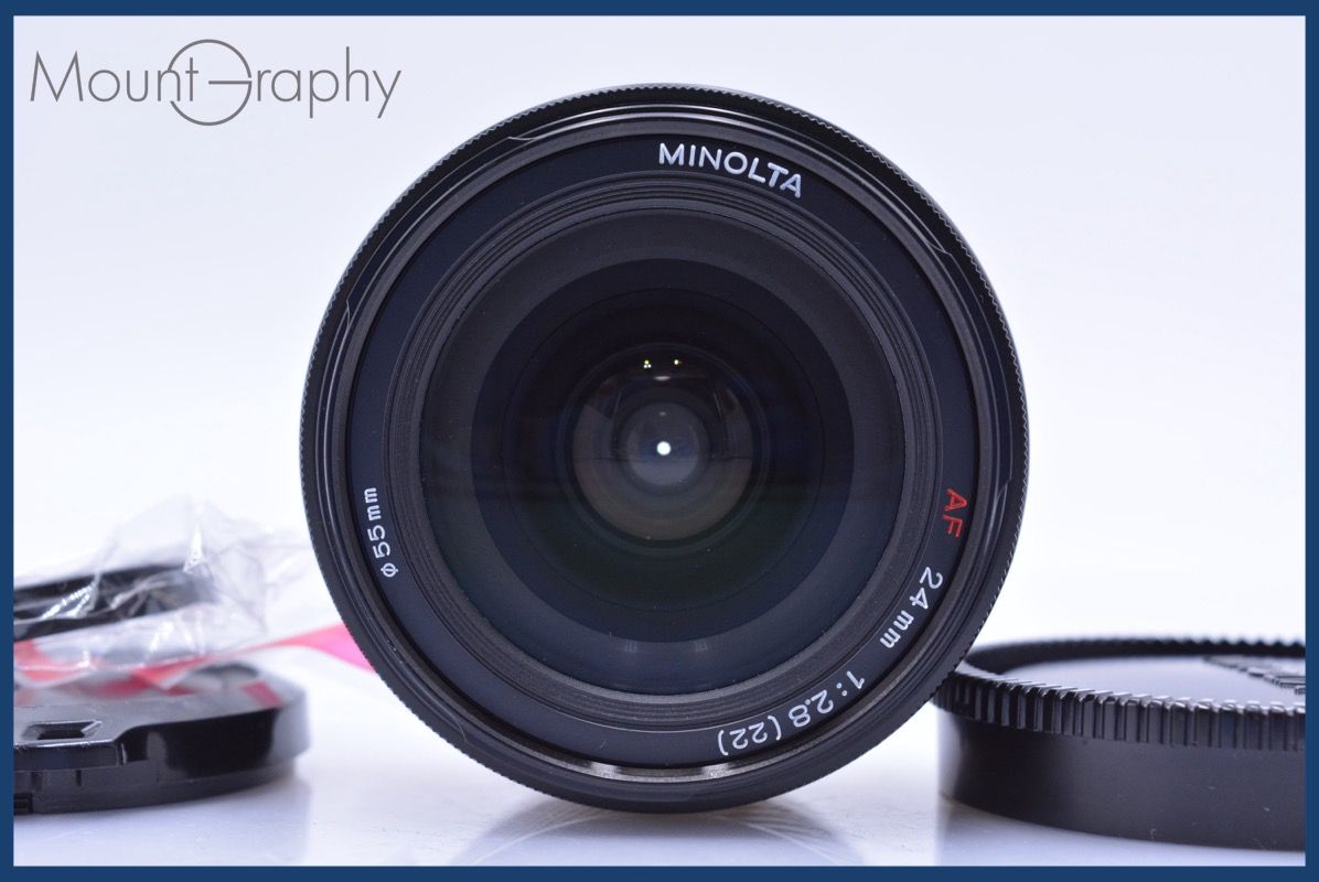 動作保証】 ミノルタ MINOLTA AF 24mm F2.8 前後キャップ&レンズ 動作保証】 ミノルタ MINOLTA AF 24mm F2.8 前後キャップ&レンズ