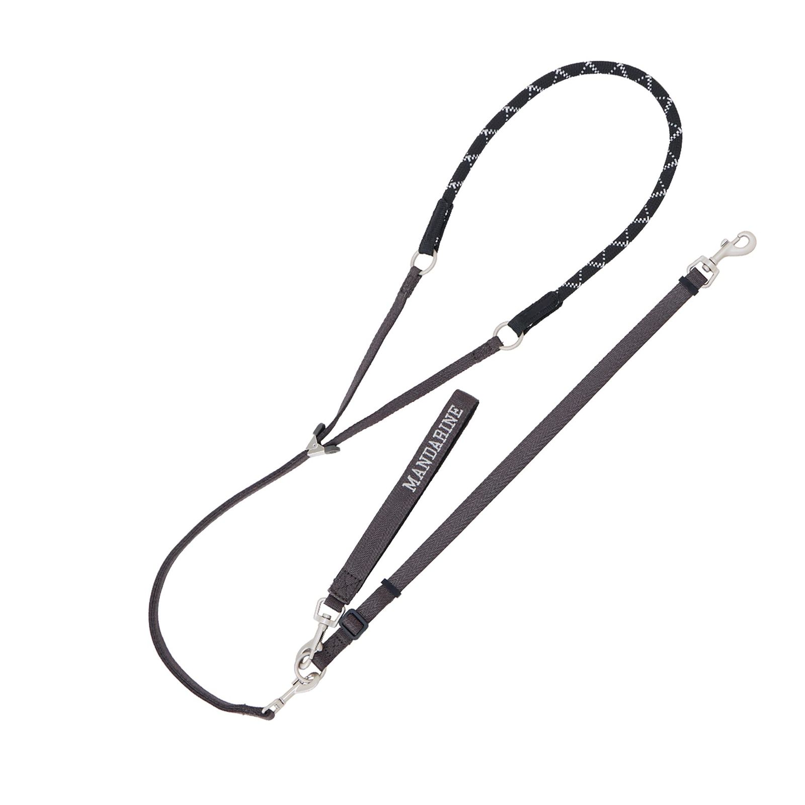 MANDARINE BROTHERS マンダリンブラザーズ HANDS FREE LEASH ハンズフリーリード 犬 リード 3WAY ショルダー ウェスト (CHARCOAL) [CHARCOAL]