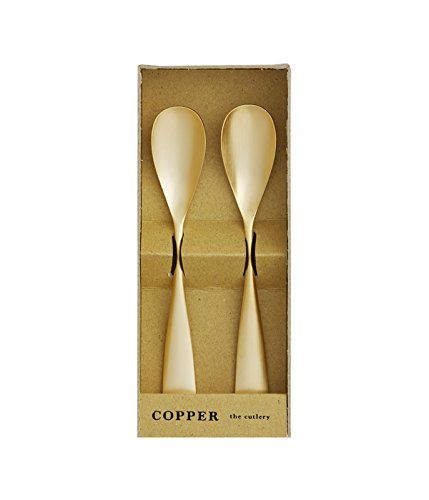 新品 COPPER the cutlery カパーザカトラリー アイスクリームスプーン ゴールド マット つや消し カップル ペアセット ギフトボックス プレゼント 手の熱で溶かしてすくう 熱伝導 純銅製 燕製 CI-2GDma